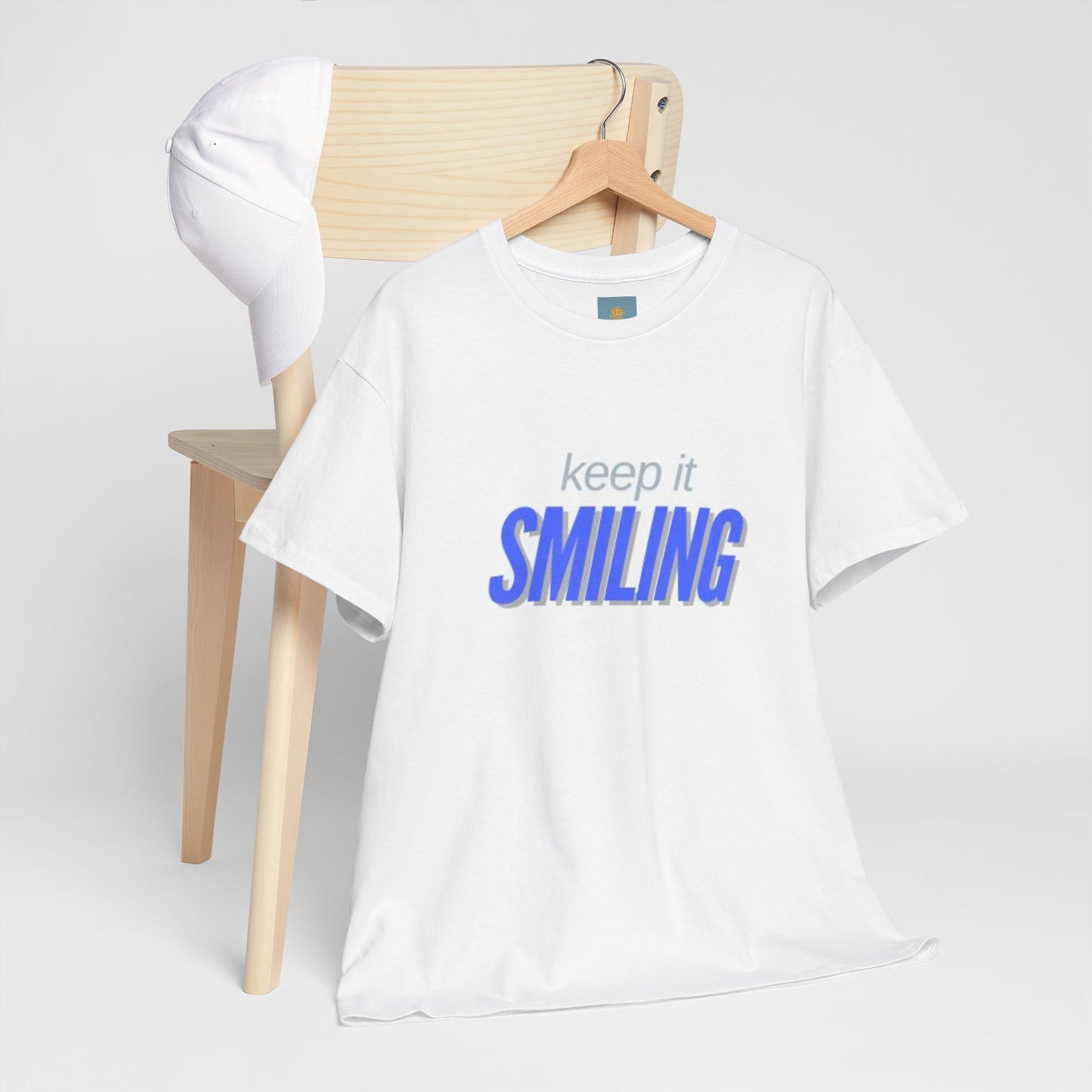 Keep It Smiling Unisex Heavy Cotton Tee - Positive Vibes T-Shirt (ROYAL)