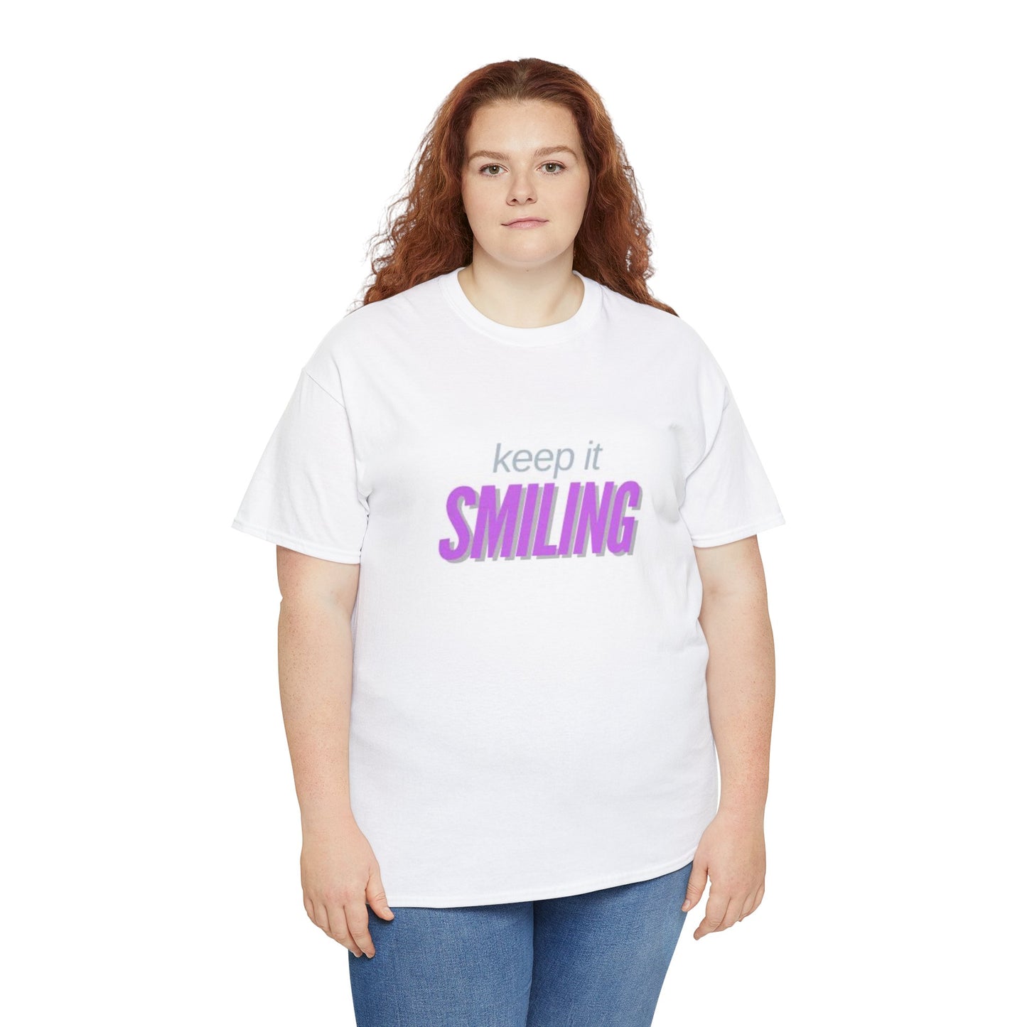 Keep It Smiling Unisex Heavy Cotton Tee - Positive Vibes T-Shirt (MAGENTA)