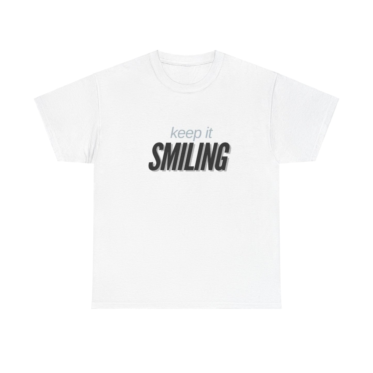 Keep It Smiling Unisex Heavy Cotton Tee - Positive Vibes T-Shirt (BLACK)