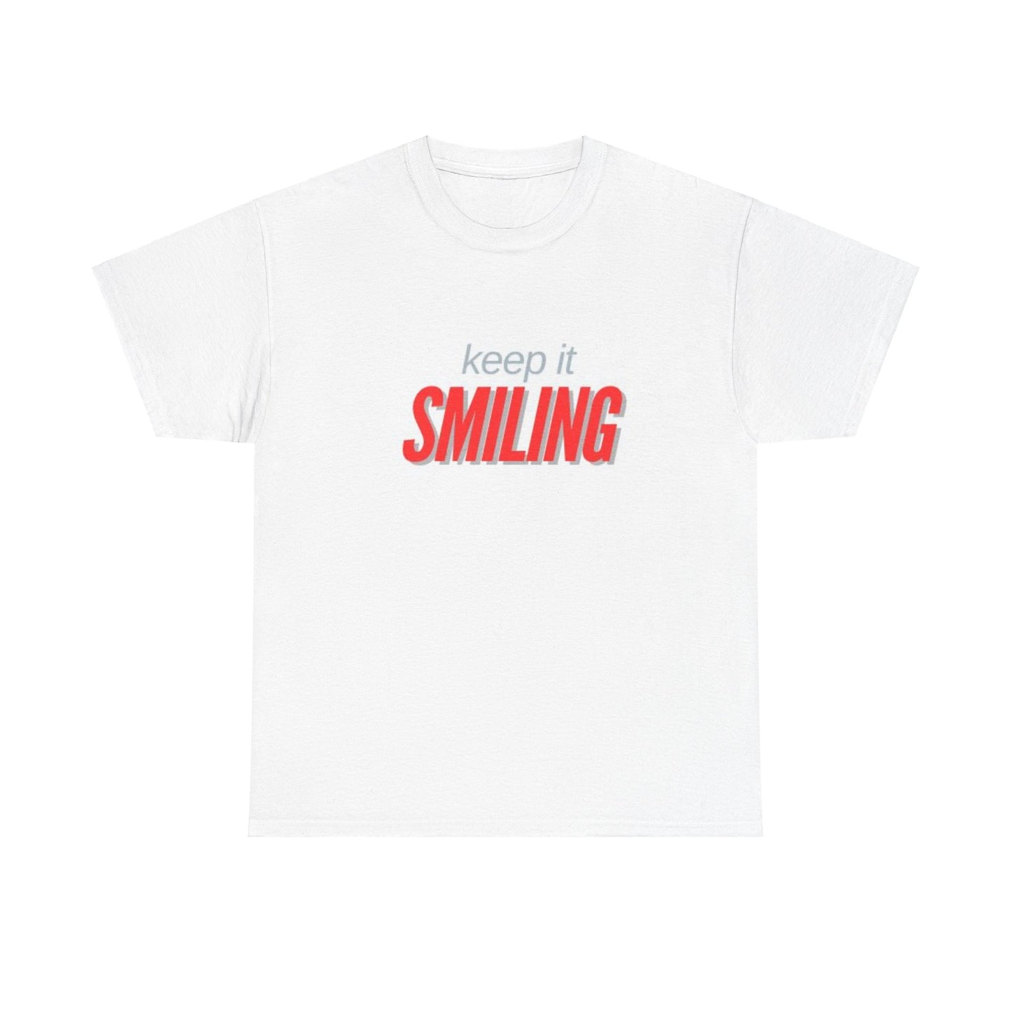 Keep It Smiling Unisex Heavy Cotton Tee - Positive Vibes T-Shirt (RED)