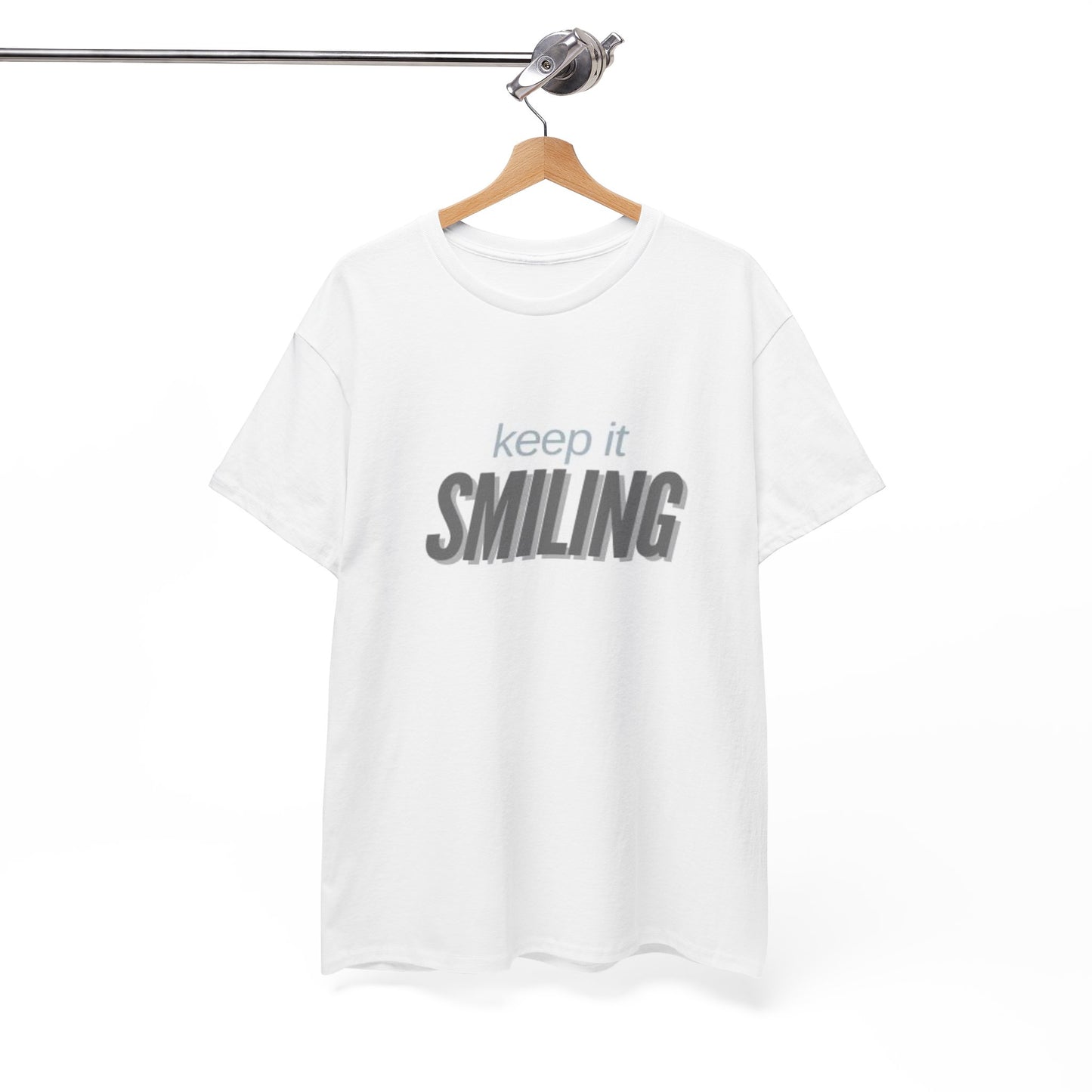 Keep It Smiling Unisex Heavy Cotton Tee - Positive Vibes T-Shirt (GREY)