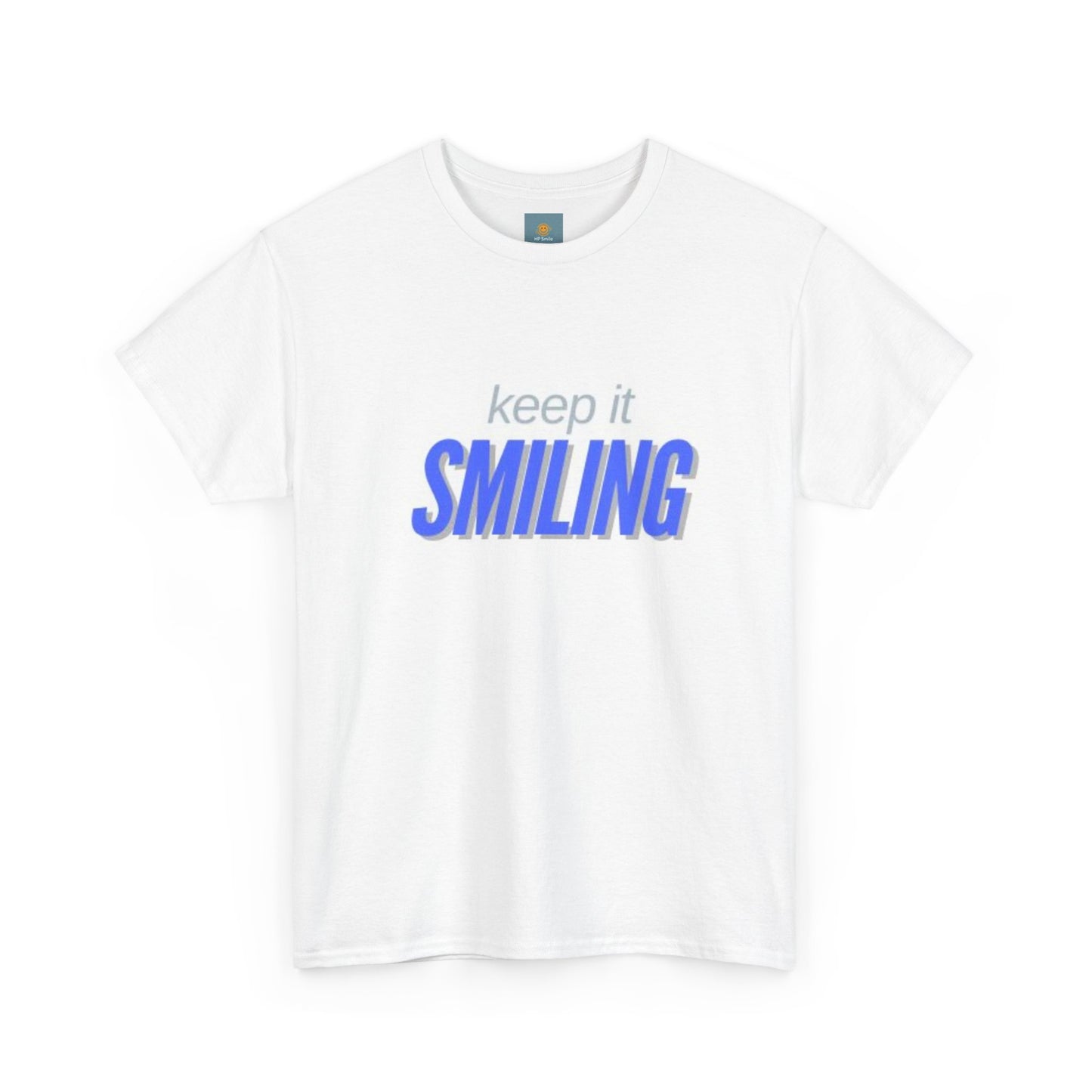 Keep It Smiling Unisex Heavy Cotton Tee - Positive Vibes T-Shirt (ROYAL)