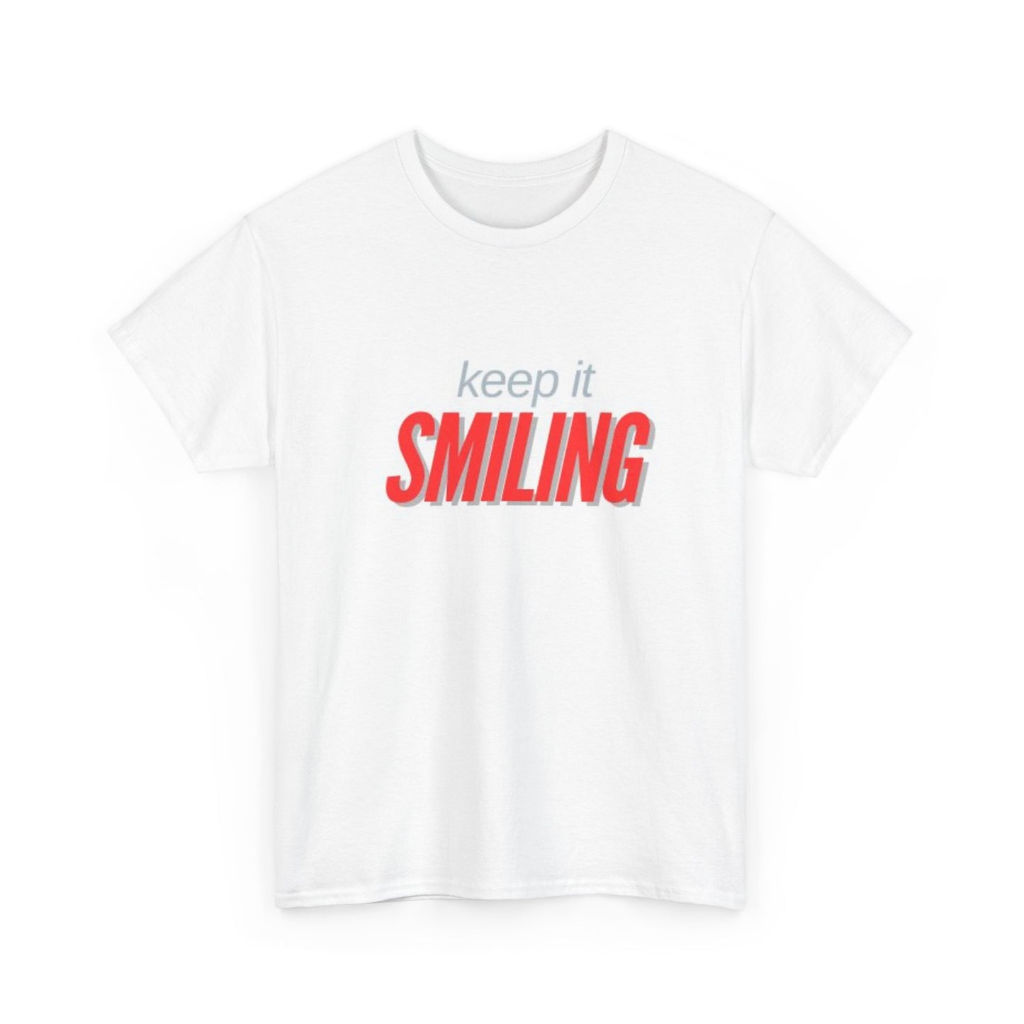 Keep It Smiling Unisex Heavy Cotton Tee - Positive Vibes T-Shirt (RED)