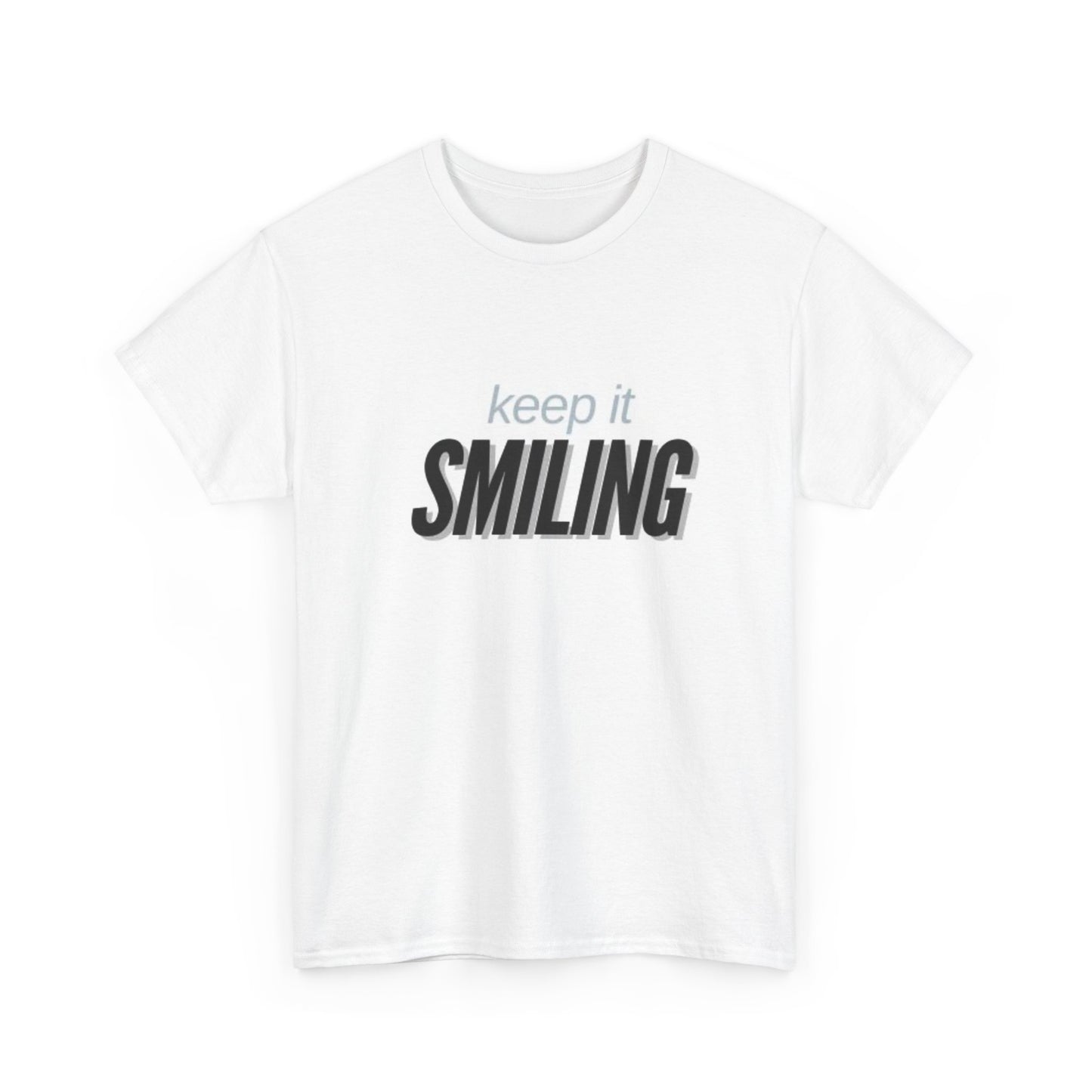 Keep It Smiling Unisex Heavy Cotton Tee - Positive Vibes T-Shirt (BLACK)