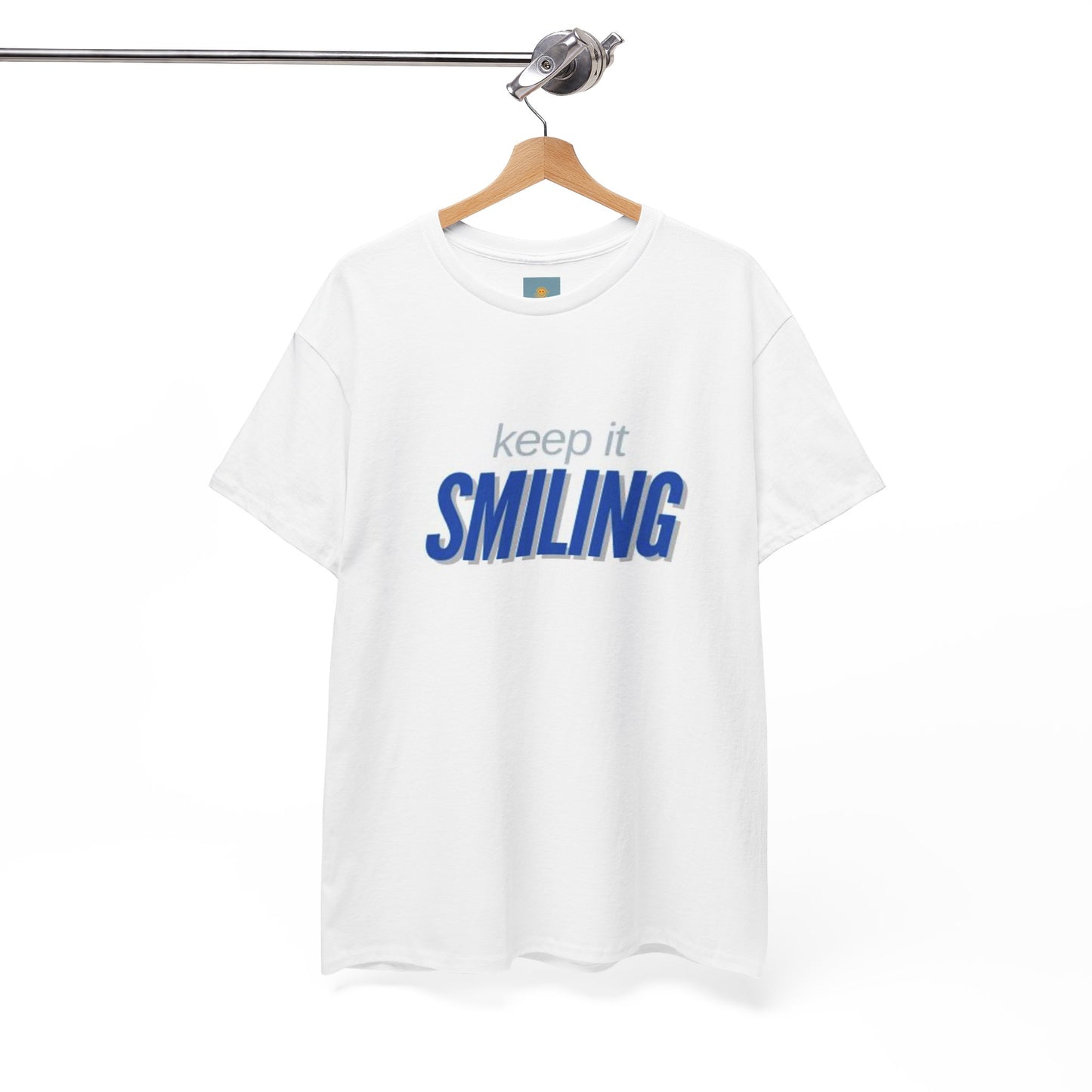 Keep It Smiling Unisex Heavy Cotton Tee - Positive Vibes T-Shirt (COBALT)