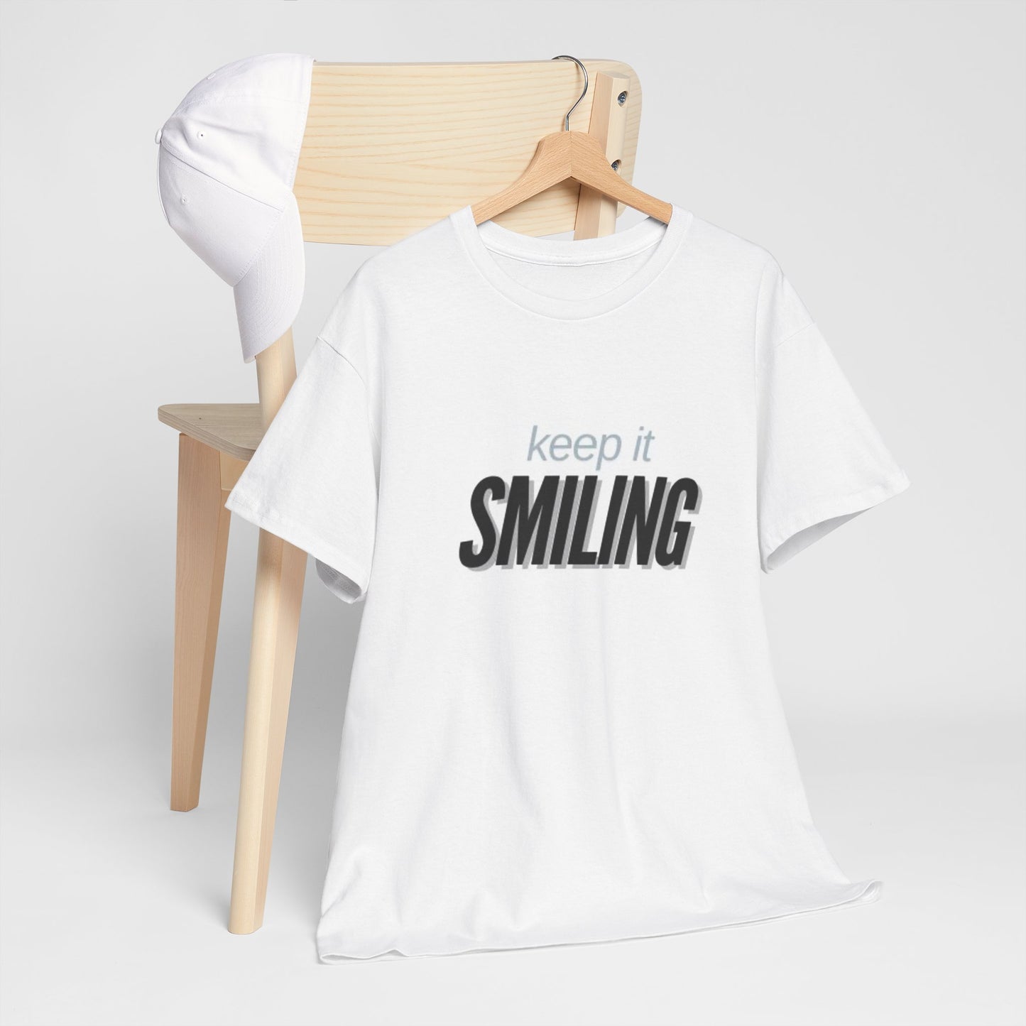 Keep It Smiling Unisex Heavy Cotton Tee - Positive Vibes T-Shirt (BLACK)