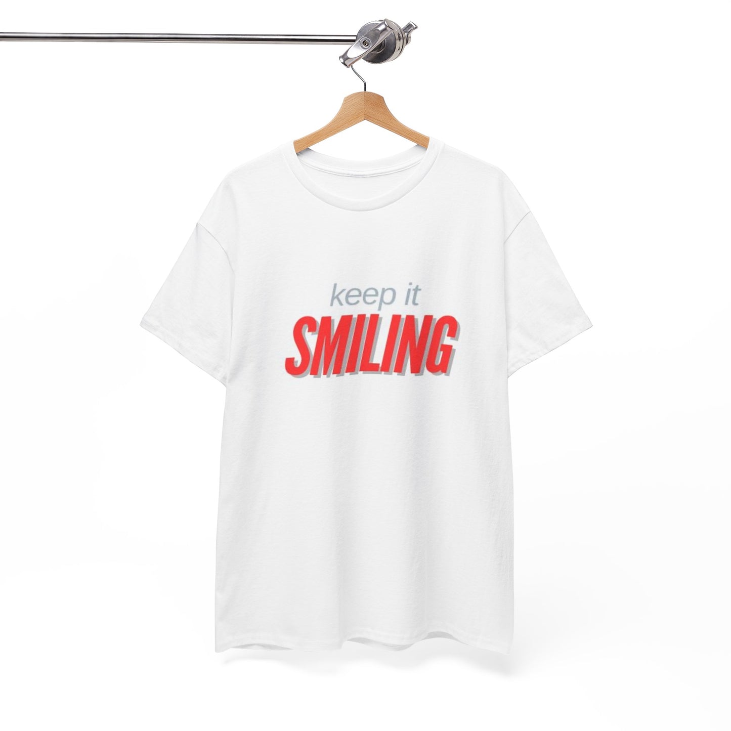 Keep It Smiling Unisex Heavy Cotton Tee - Positive Vibes T-Shirt (RED)