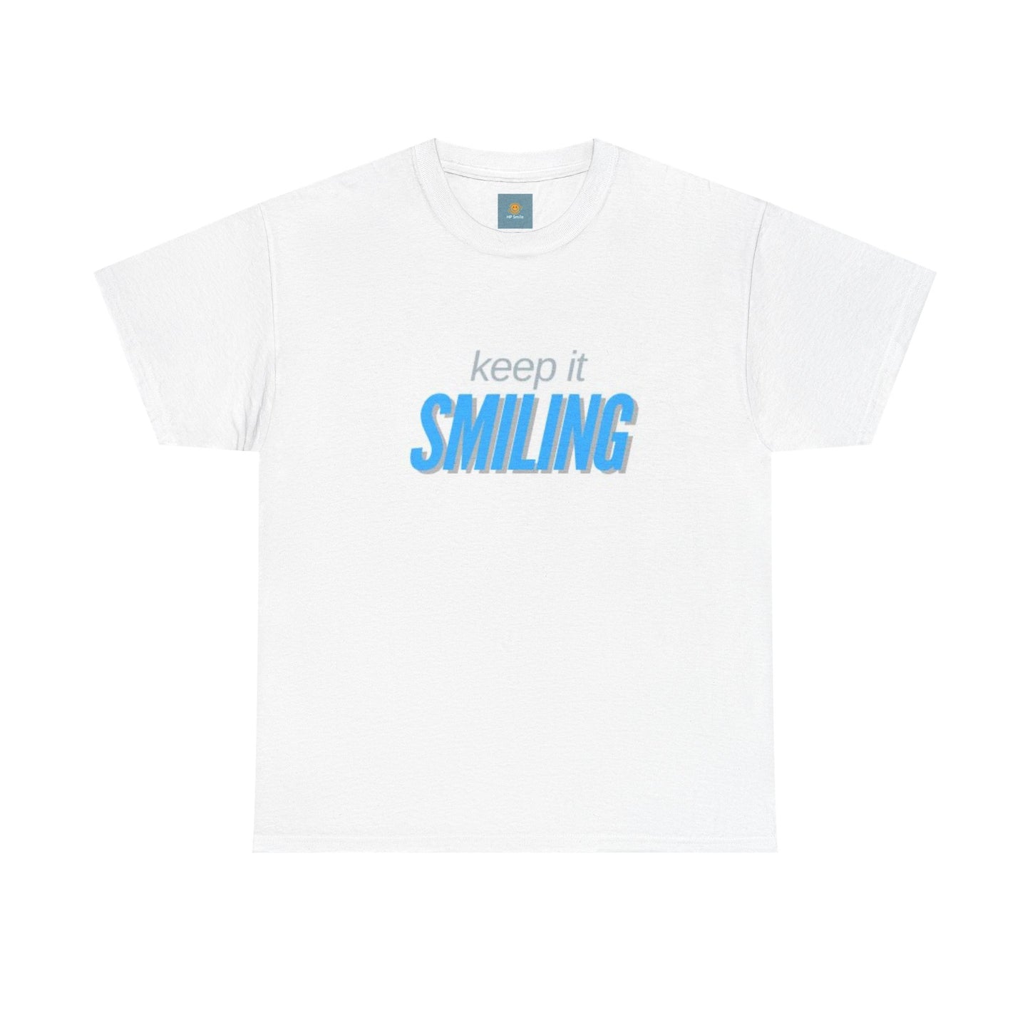 Keep It Smiling Unisex Heavy Cotton Tee - Positive Vibes T-Shirt (LIGHT BLUE)