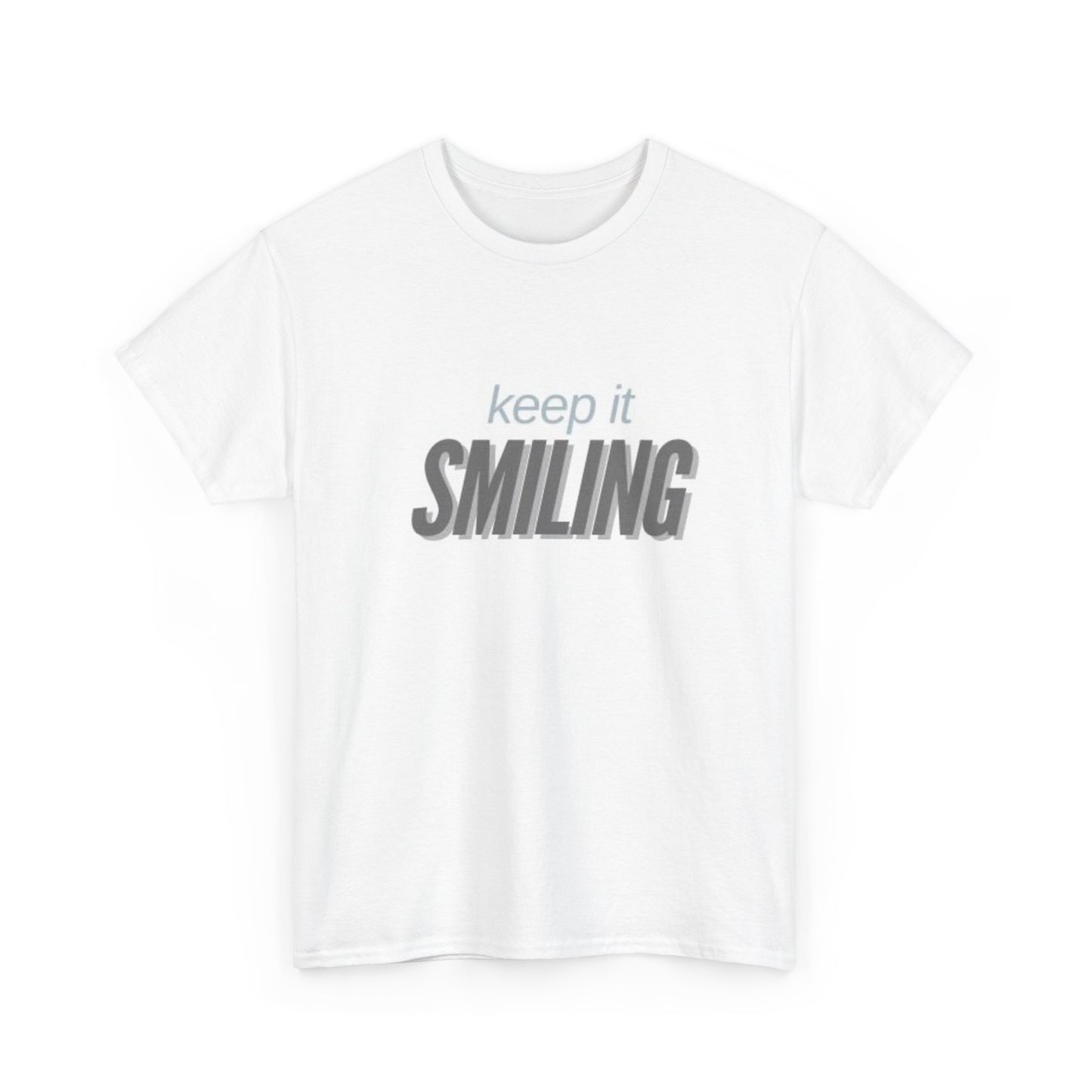 Keep It Smiling Unisex Heavy Cotton Tee - Positive Vibes T-Shirt (GREY)