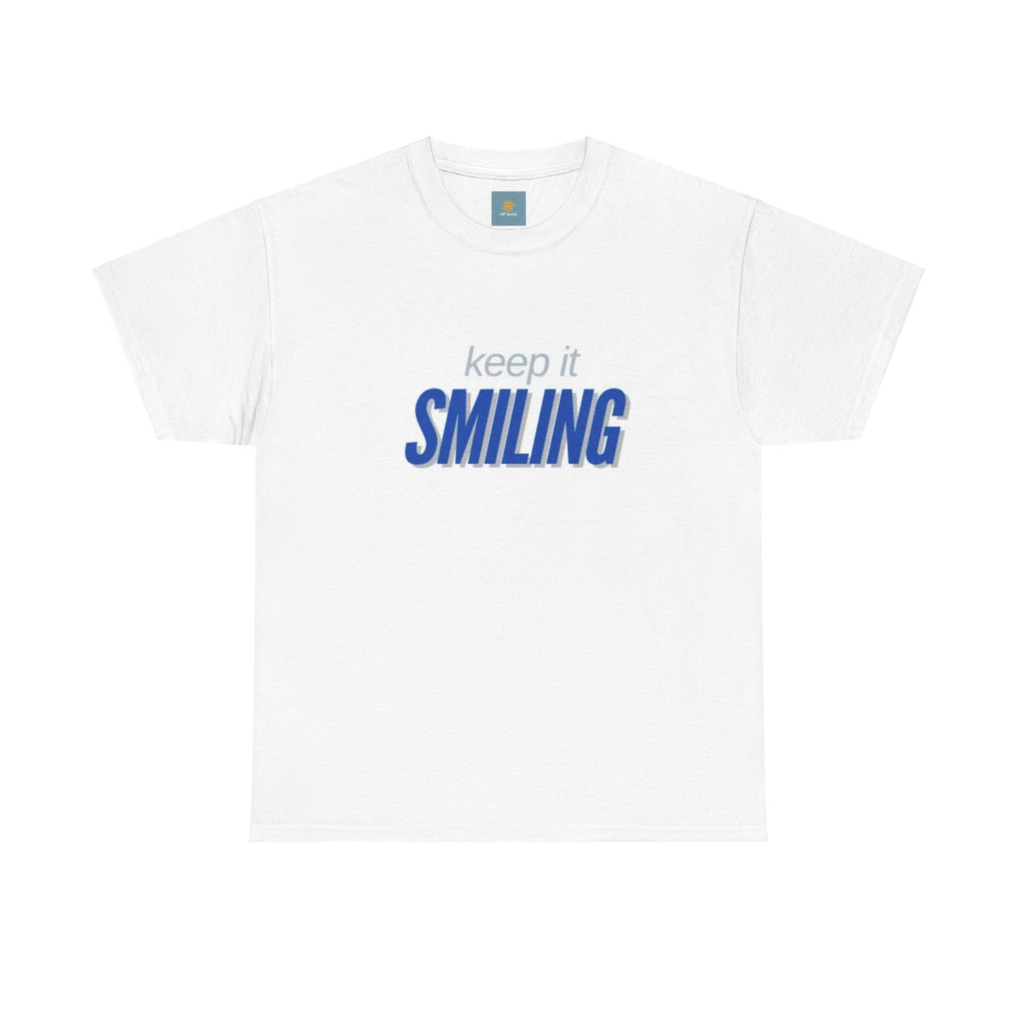 Keep It Smiling Unisex Heavy Cotton Tee - Positive Vibes T-Shirt (COBALT)