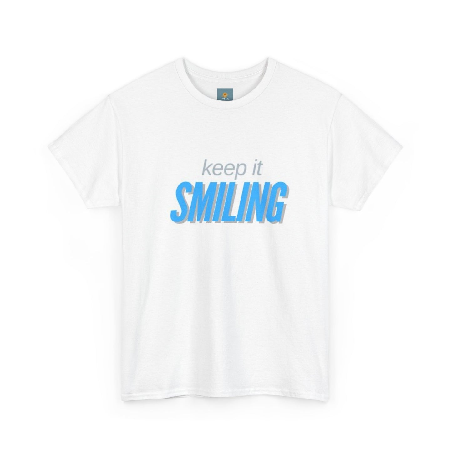 Keep It Smiling Unisex Heavy Cotton Tee - Positive Vibes T-Shirt (LIGHT BLUE)